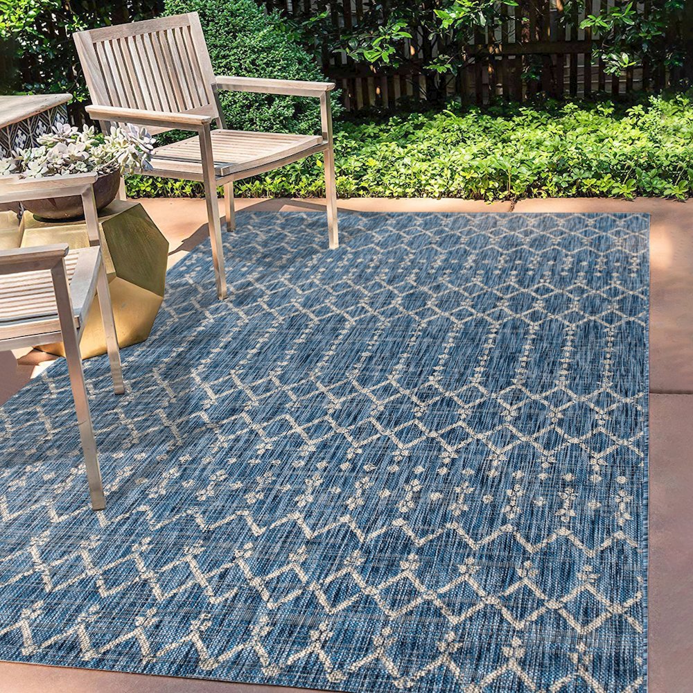 Ourika Moroccan Geometric Textured Weave Indoor/Outdoor Area Rug. Picture 5