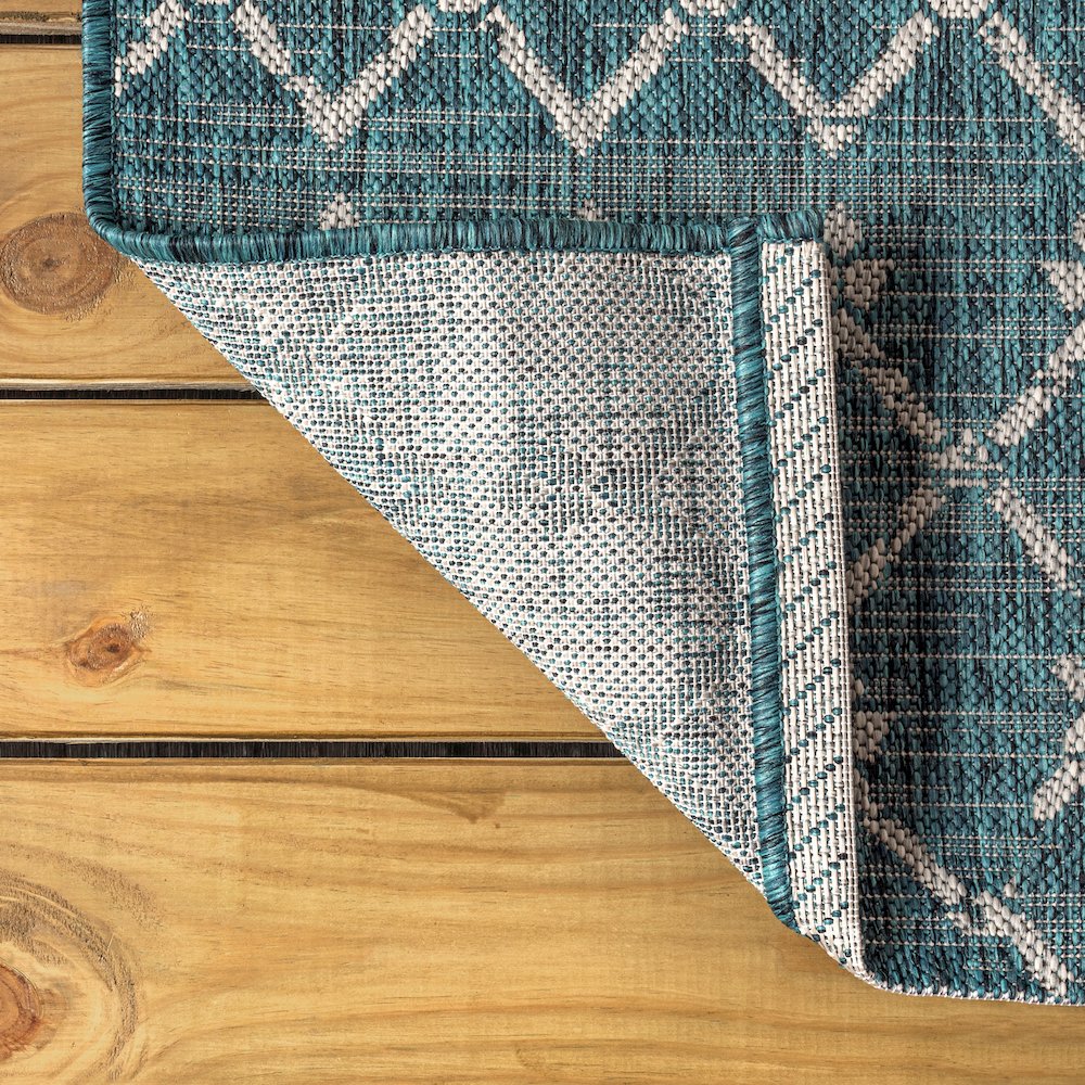 Ourika Moroccan Geometric Textured Weave Indoor/Outdoor Runner Rug. Picture 3