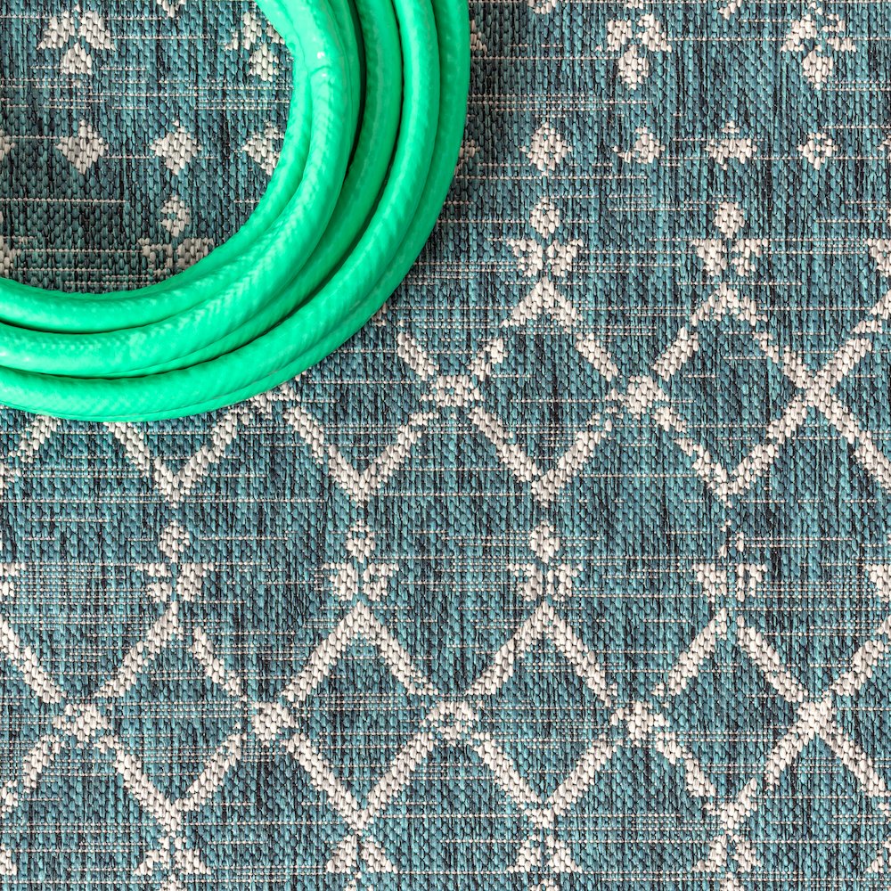 Ourika Moroccan Geometric Textured Weave Indoor/Outdoor Runner Rug. Picture 4