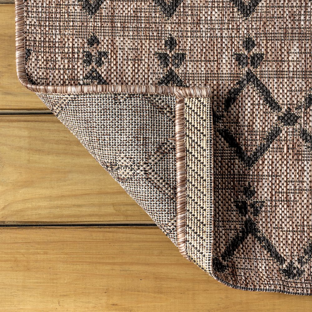 Ourika Moroccan Geometric Textured Weave Indoor/Outdoor Runner Rug. Picture 3