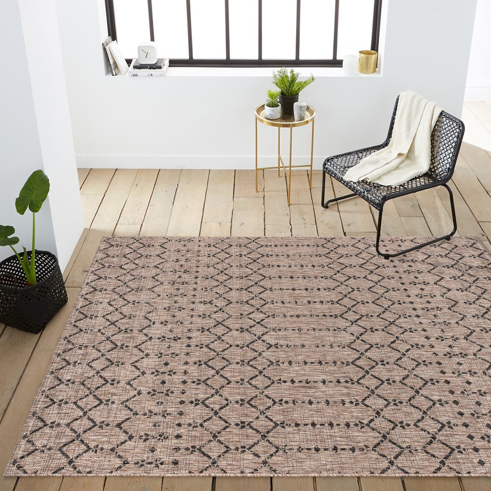 Ourika Moroccan Geometric Textured Weave Indoor/Outdoor Area Rug. Picture 10