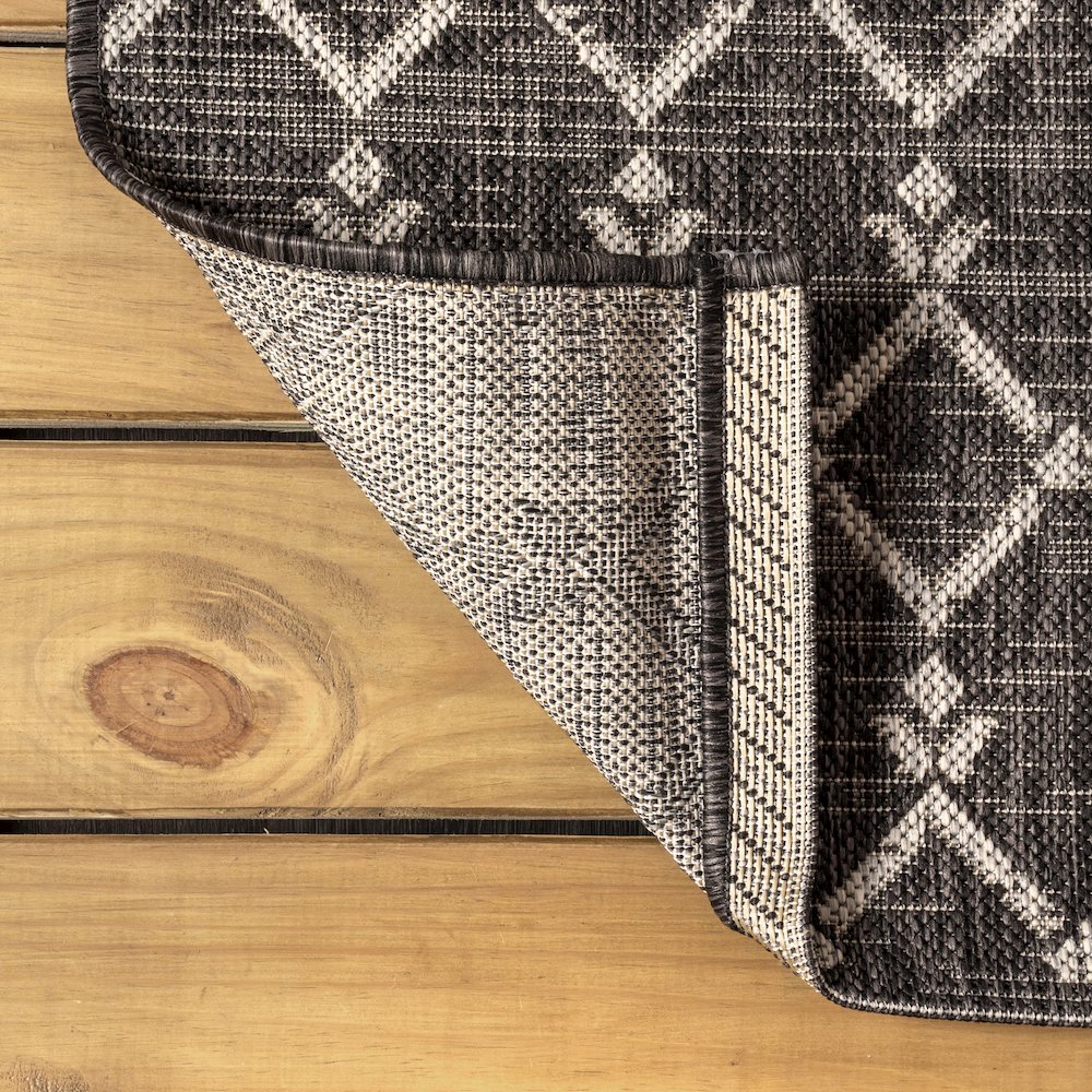 Ourika Moroccan Geometric Textured Weave Indoor/Outdoor Runner Rug. Picture 3