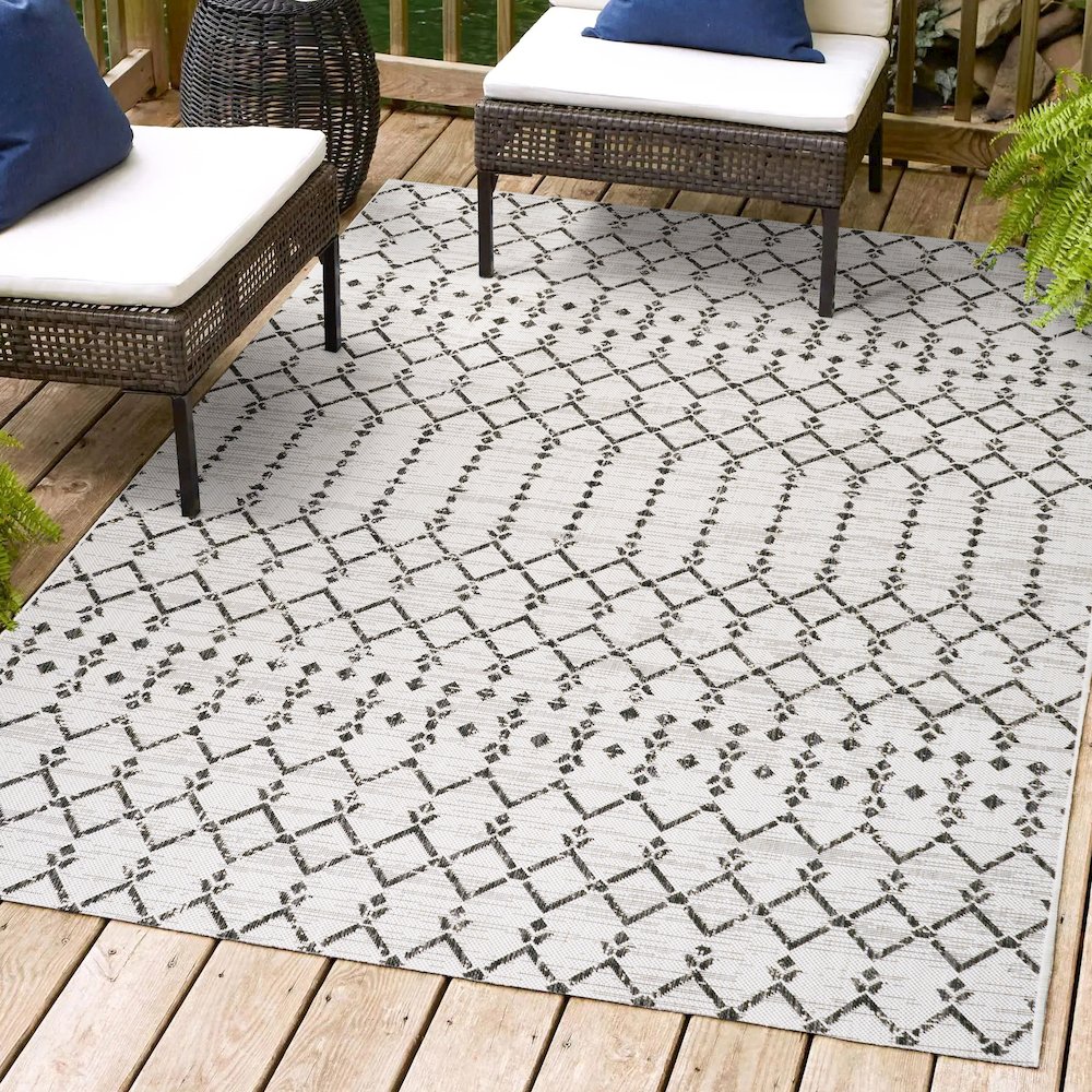Ourika Moroccan Geometric TetuWeave /Indoor/Outdoor  Rug. Picture 2
