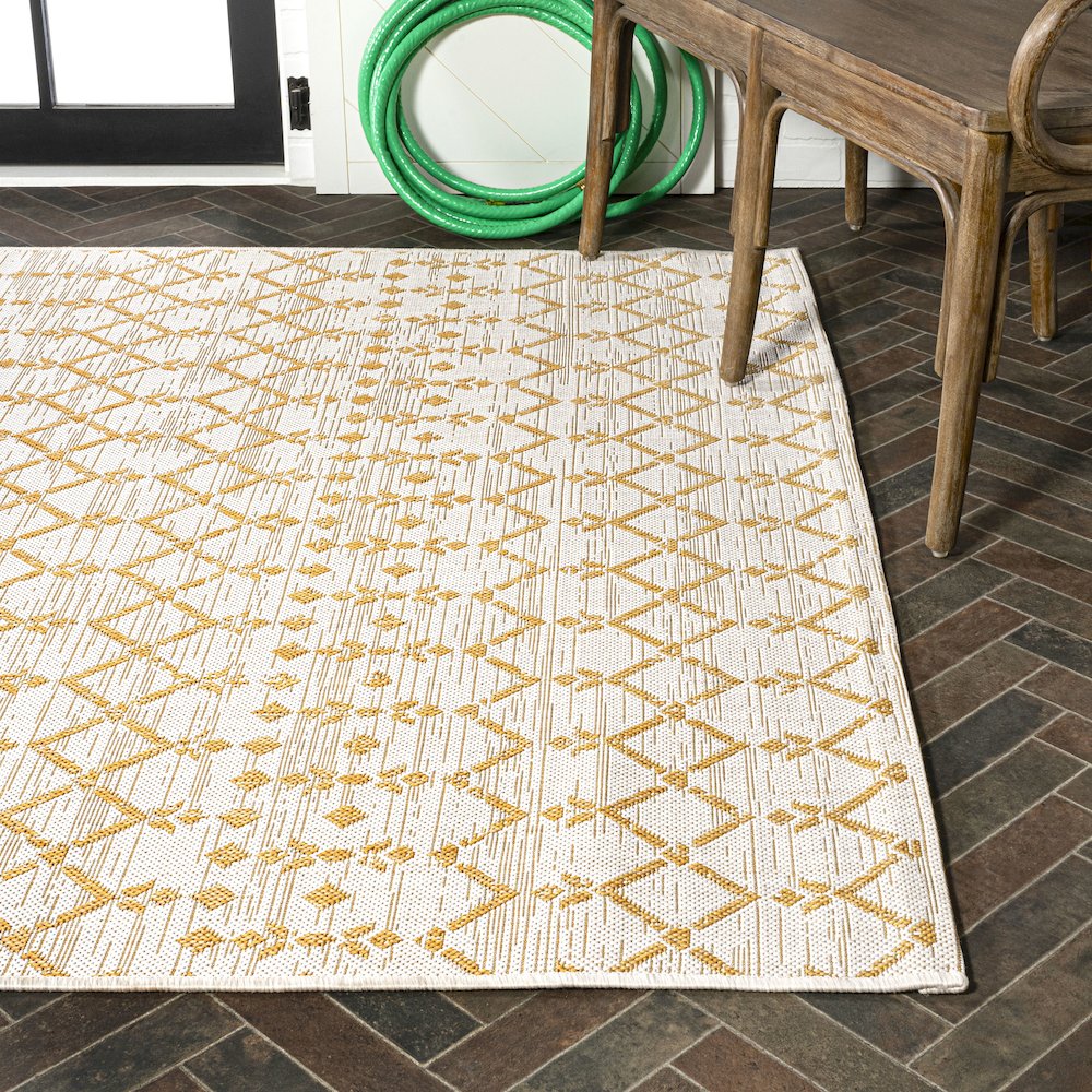 Ourika Moroccan Geometric Textured Weave Indoor/Outdoor Area Rug. Picture 7