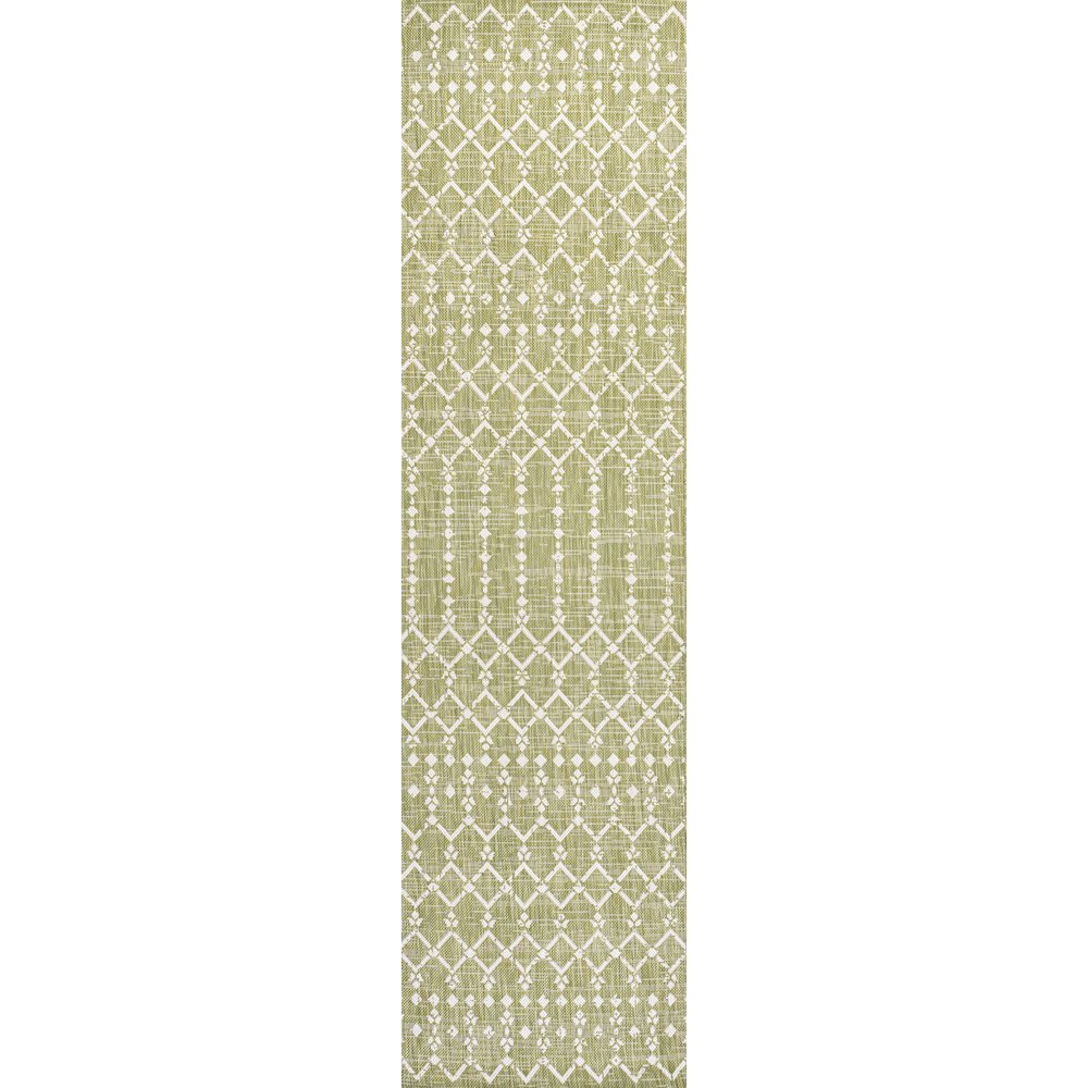 Ourika Moroccan Geometric Textured Weave Indoor/Outdoor Runner Rug. Picture 1