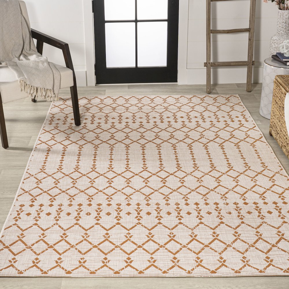 Ourika Moroccan Geometric Textured Weave Indoor/Outdoor Area Rug. Picture 4