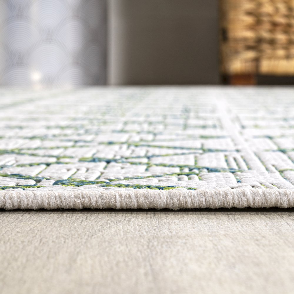 Ourika Moroccan Geometric Textured Weave Indoor/Outdoor Runner Rug. Picture 9