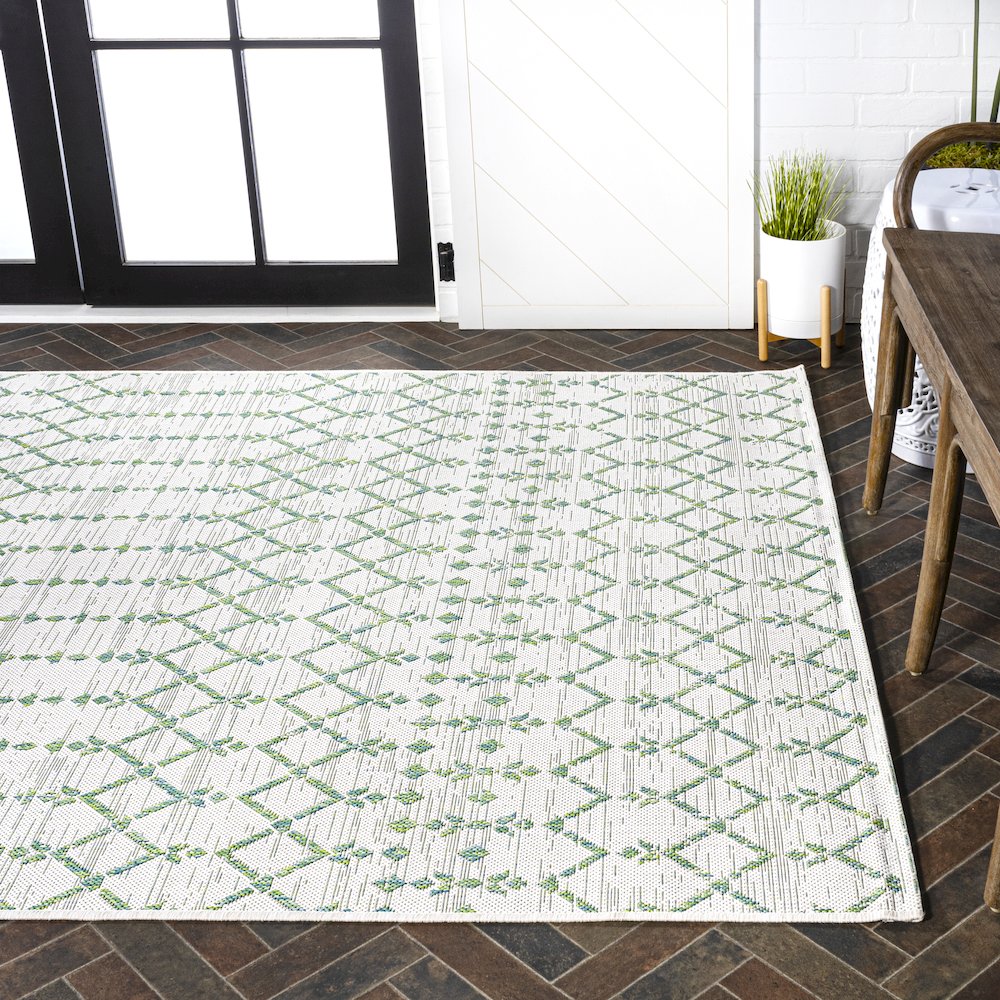 Ourika Moroccan Geometric Textured Weave Indoor/Outdoor Area Rug. Picture 7