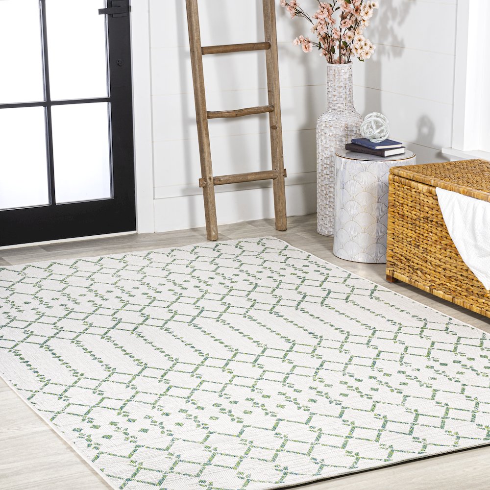 Ourika Moroccan Geometric Textured Weave Indoor/Outdoor Area Rug. Picture 5