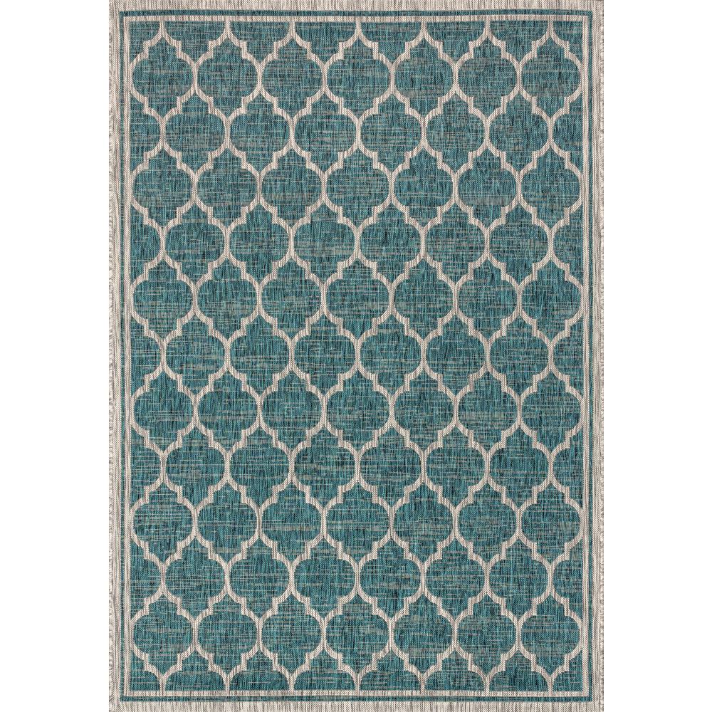 Trebol Moroccan Trellis Textured Weave Indoor/Outdoor Area Rug. Picture 2