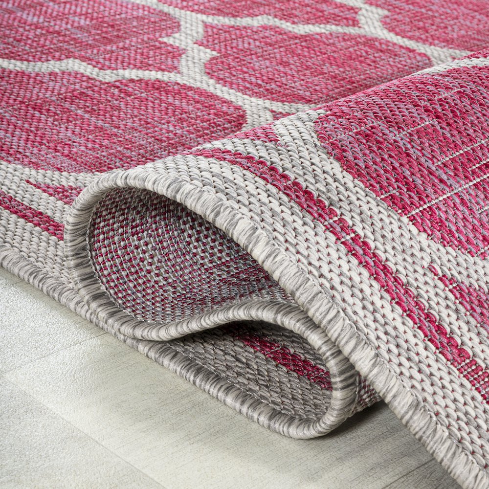Trebol Moroccan Trellis Textured Weave Indoor/Outdoor Area Rug. Picture 6