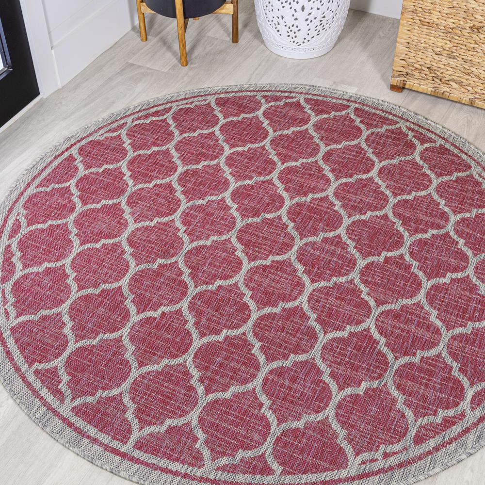 Trebol Moroccan Trellis Textured Weave Indoor/Outdoor Area Rug. Picture 11