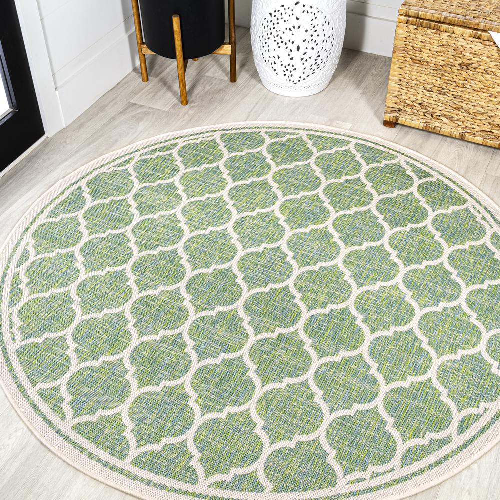 Trebol Moroccan Trellis Textured Weave Indoor/Outdoor Area Rug. Picture 11