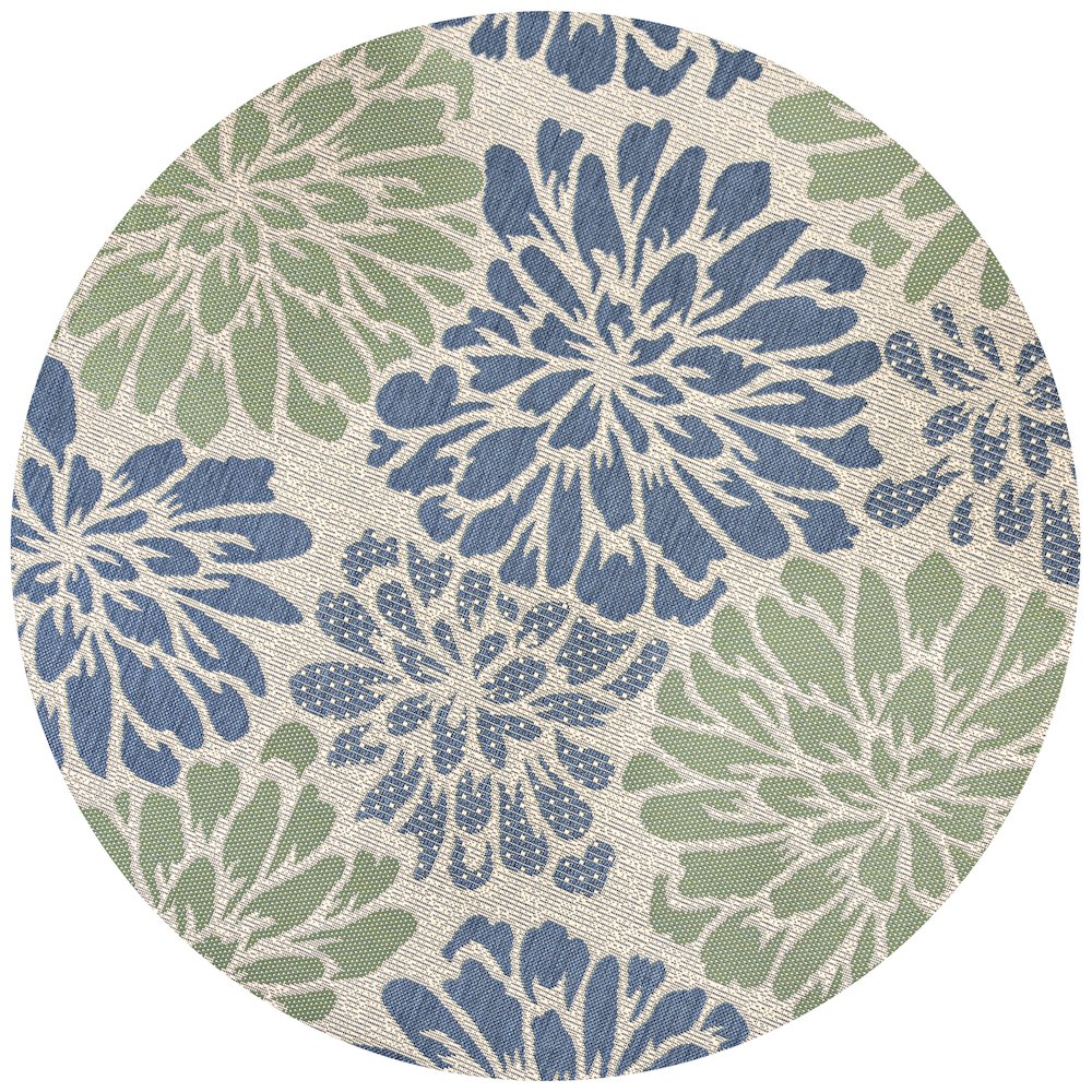 Zinnia Modern Floral Textured Weave Indoor/Outdoor Area Rug. Picture 1