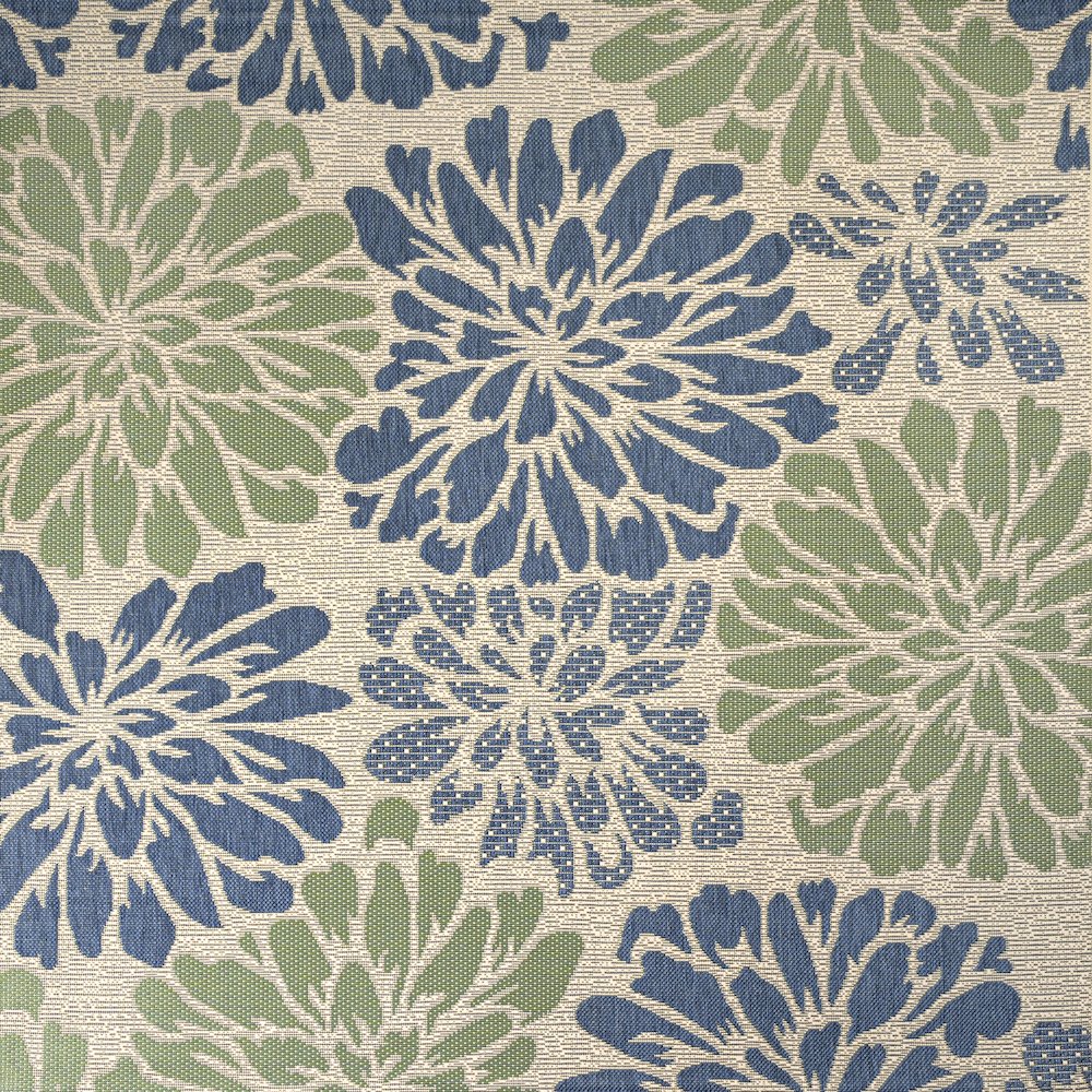 Zinnia Modern Floral Textured Weave Indoor/Outdoor Area Rug. Picture 1