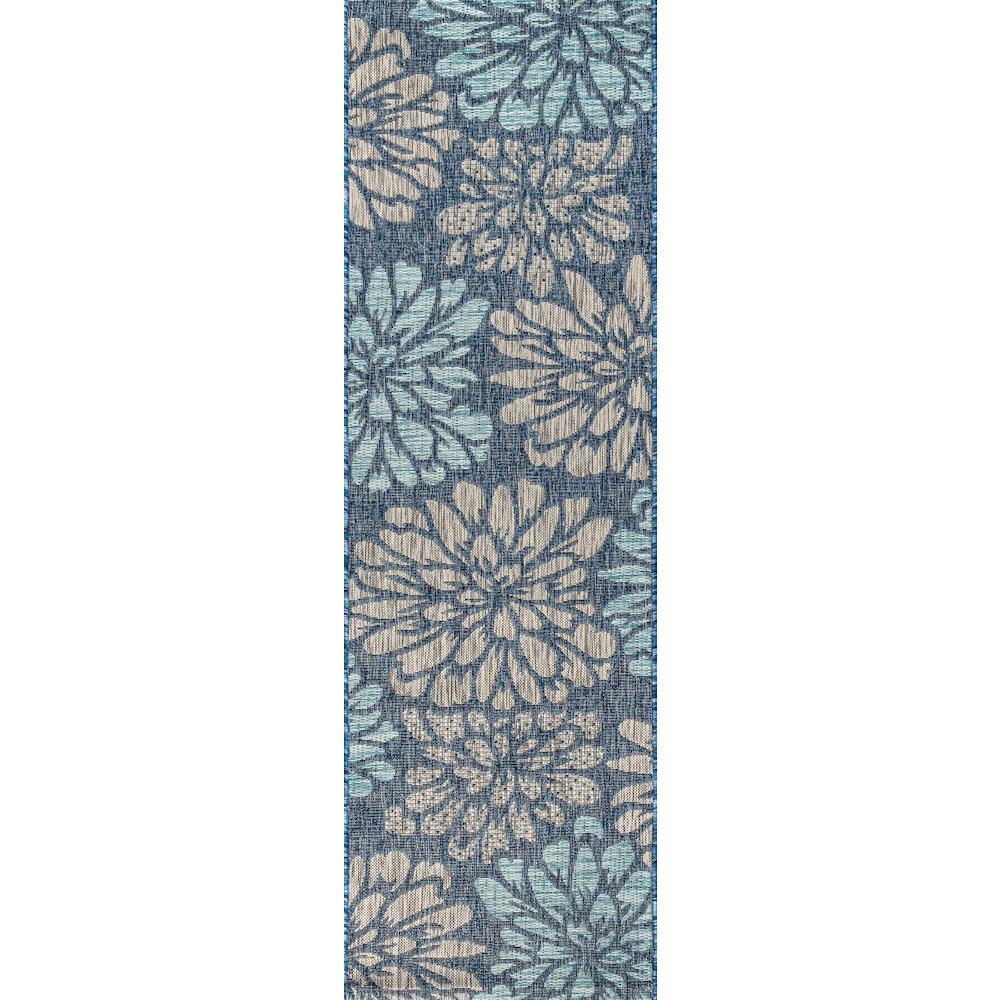Zinnia Modern Floral Textured Weave Indoor/Outdoor Area Rug. Picture 1