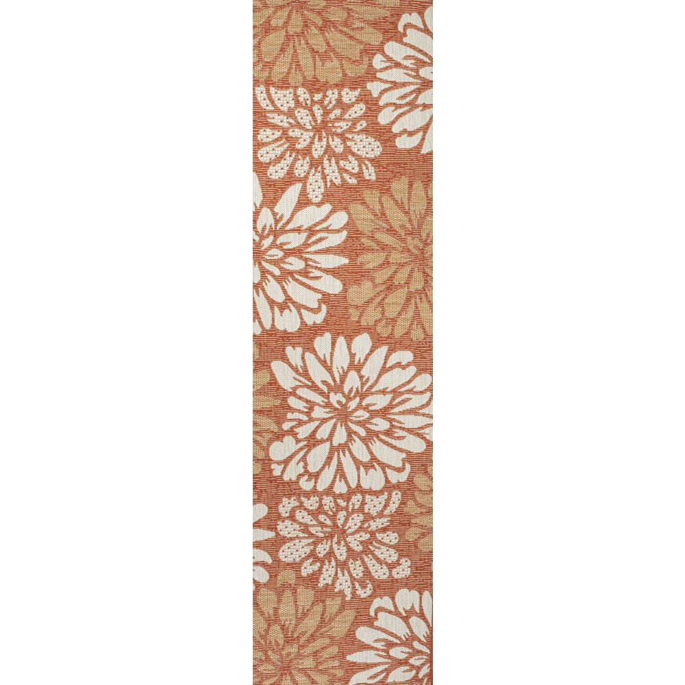 Zinnia Modern Floral Textured Weave Indoor/Outdoor Area Rug. Picture 1