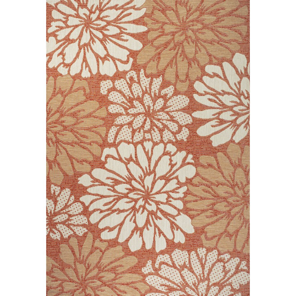 Zinnia Modern Floral Textured Weave Indoor/Outdoor Area Rug. Picture 1