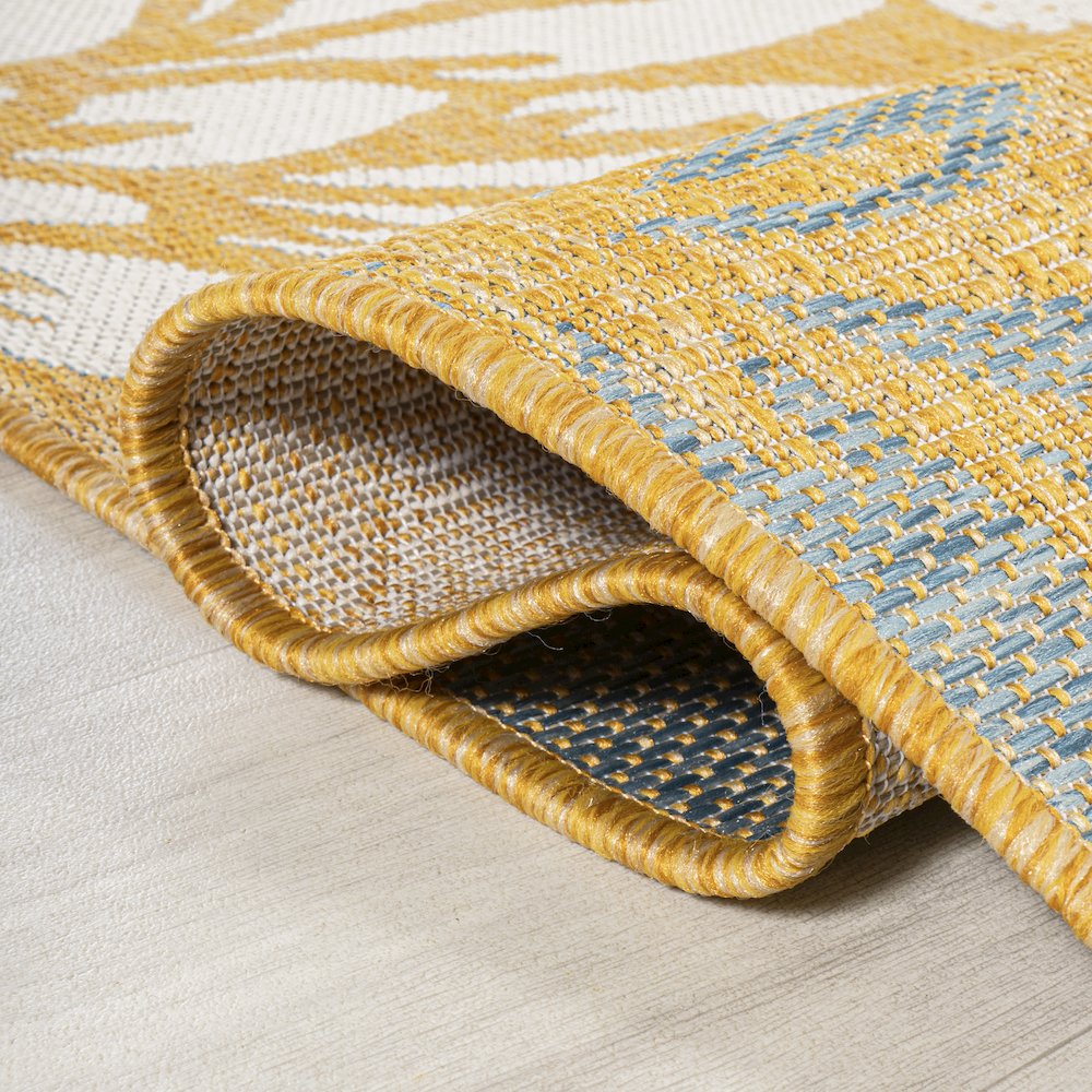 Zinnia Modern Floral Textured Weave Indoor/Outdoor Area Rug. Picture 6