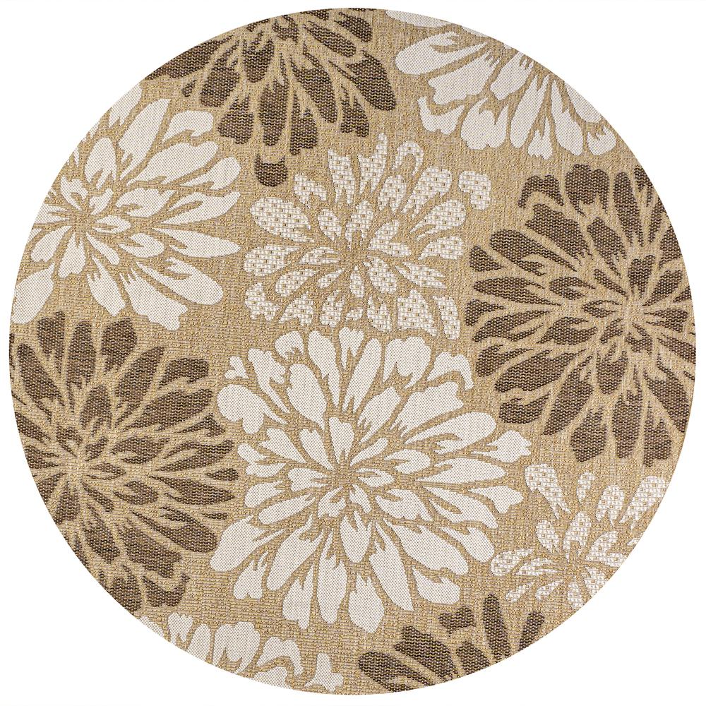 Zinnia Modern Floral Textured Weave Indoor/Outdoor Area Rug. Picture 2