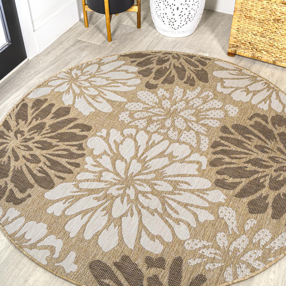 Zinnia Modern Floral Textured Weave Indoor/Outdoor Area Rug. Picture 11