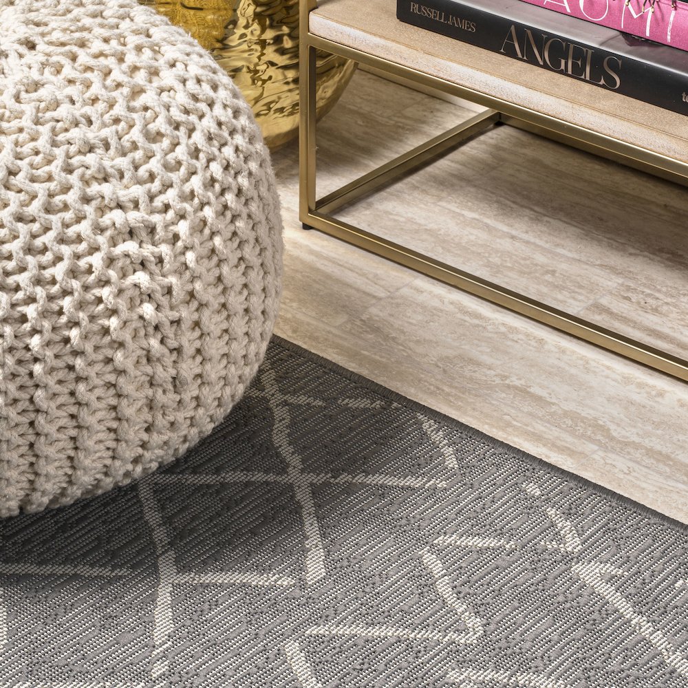 Madaba Moroccan Trellis Indoor/Outdoor Area Rug. Picture 5