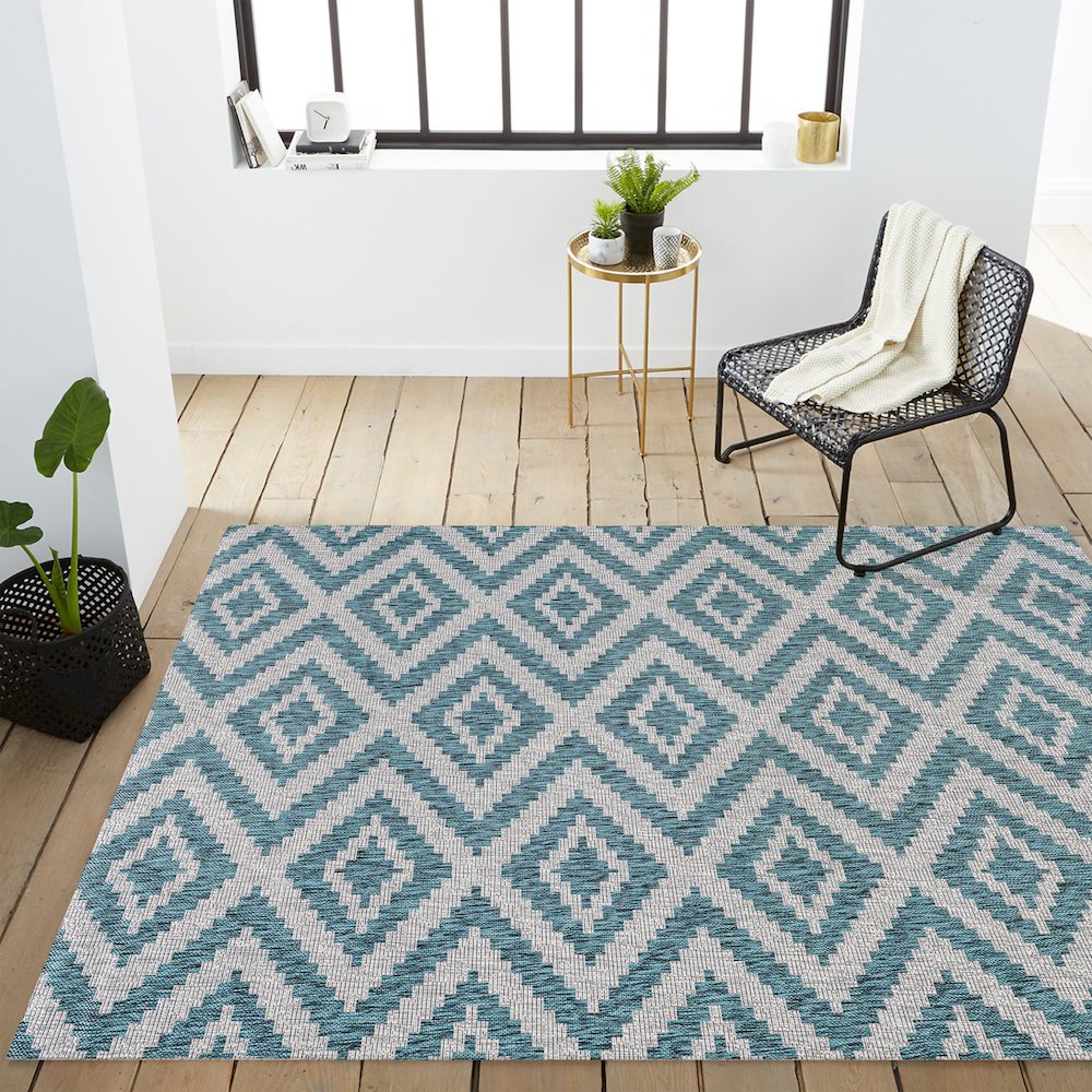 Sintra Diamond Tribal Indoor/Outdoor Area Rug. Picture 14