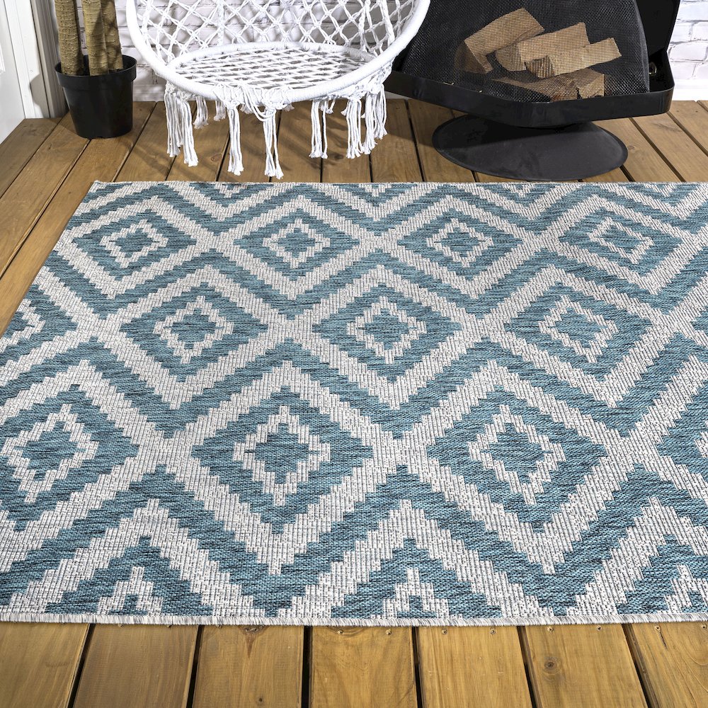 Sintra Diamond Tribal Indoor/Outdoor Area Rug. Picture 7