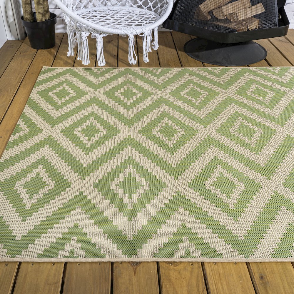 Sintra Diamond Tribal Indoor/Outdoor Area Rug. Picture 7