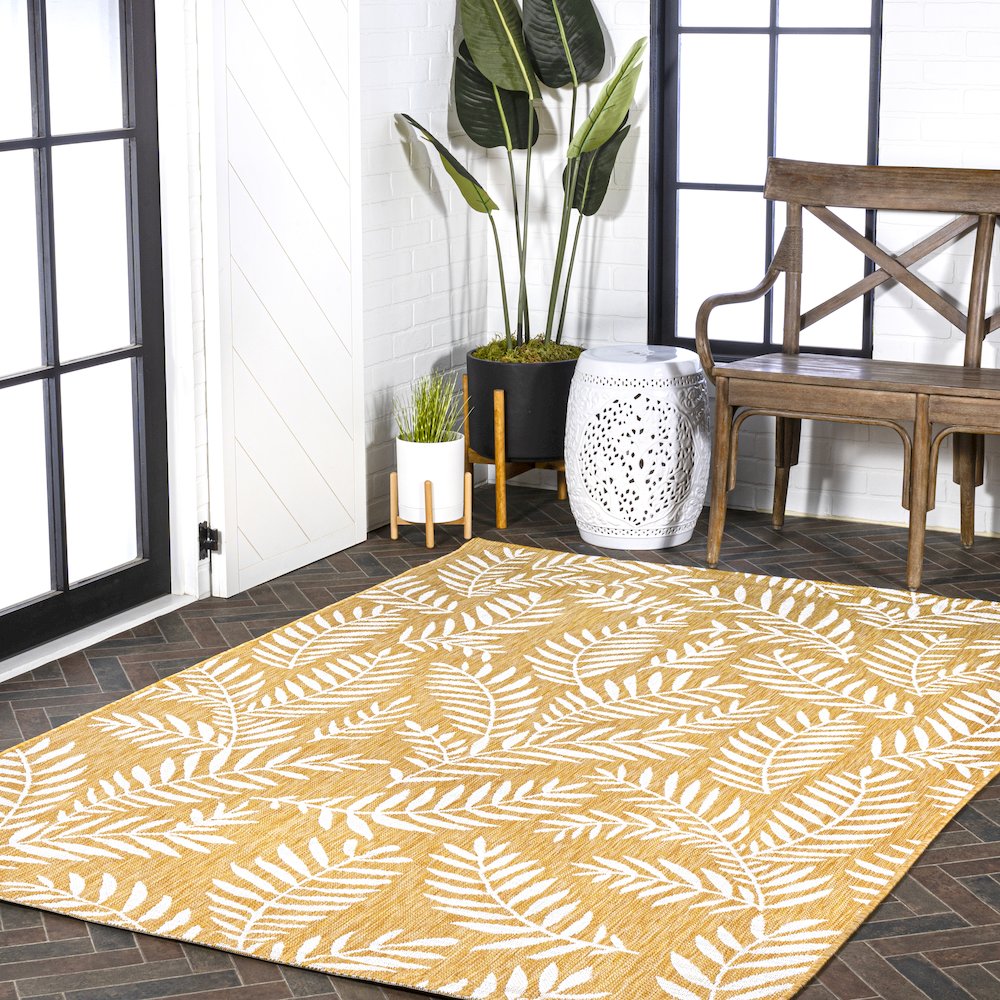 Nevis Palm Frond Indoor/Outdoor Area Rug. Picture 9