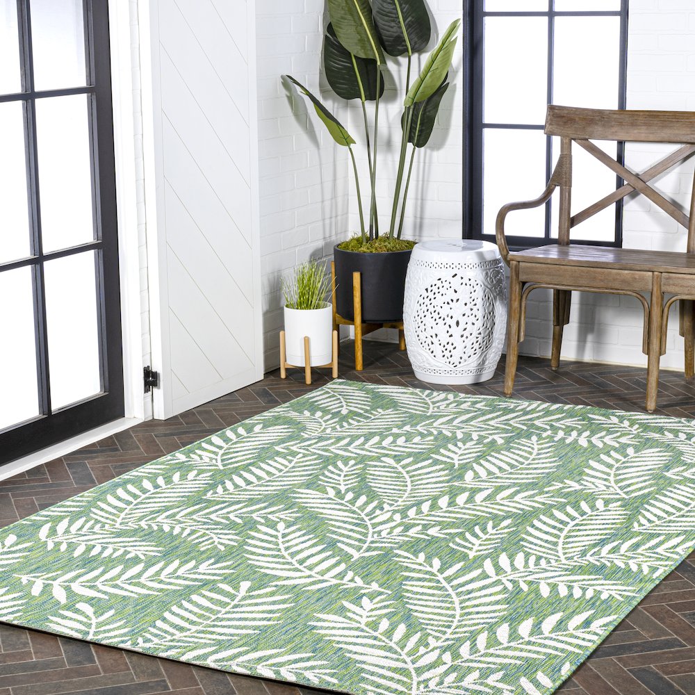 Nevis Palm Frond Indoor/Outdoor Area Rug. Picture 9