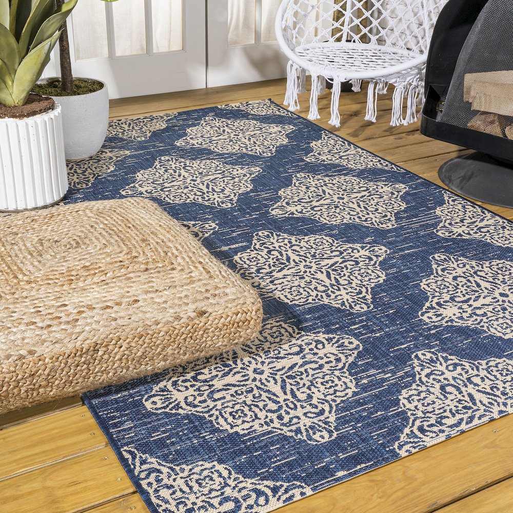 Tuscany Ornate Medallions Indoor/Outdoor Area Rug. Picture 6