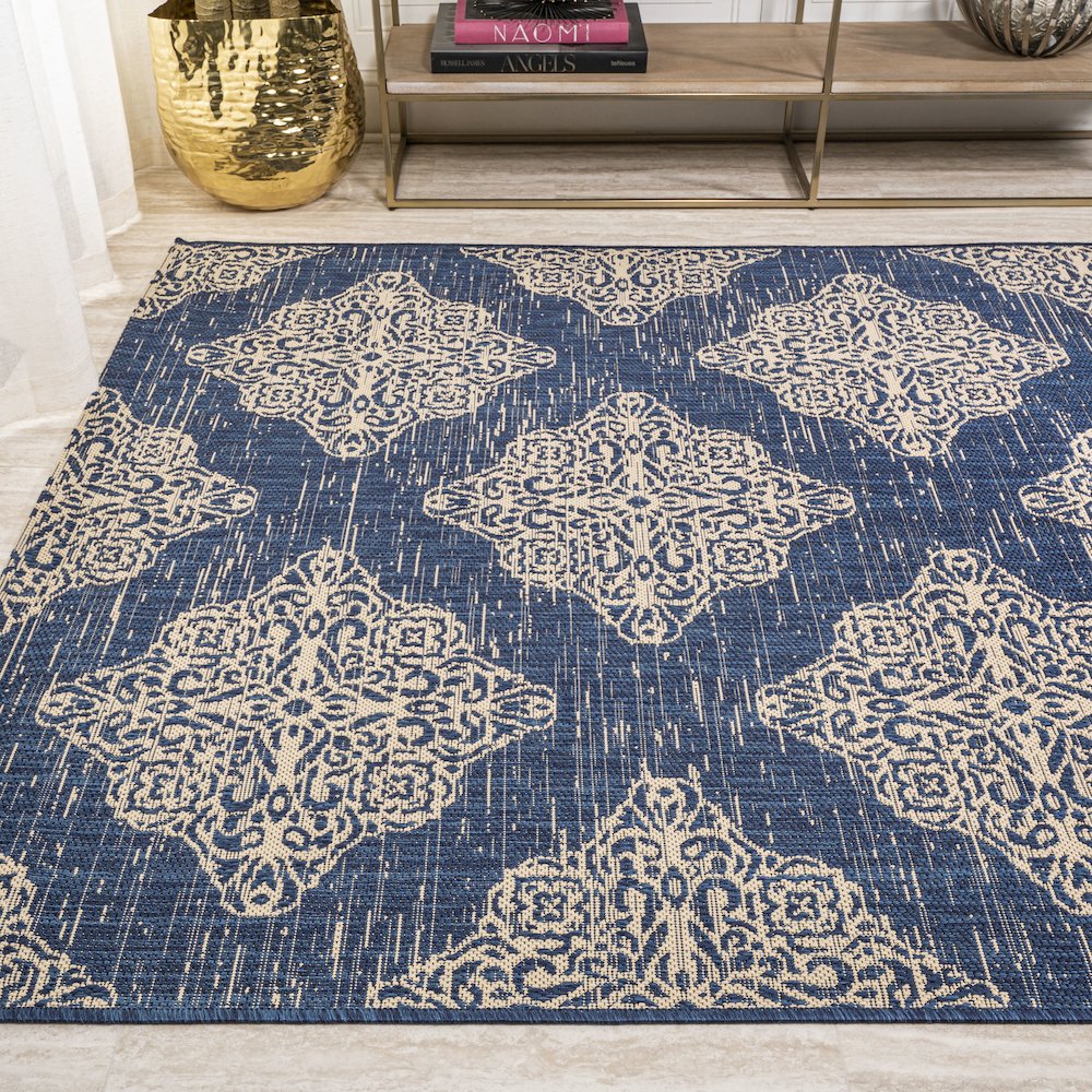 Tuscany Ornate Medallions Indoor/Outdoor Area Rug. Picture 3