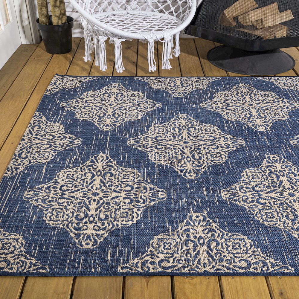 Tuscany Ornate Medallions Indoor/Outdoor Area Rug. Picture 7