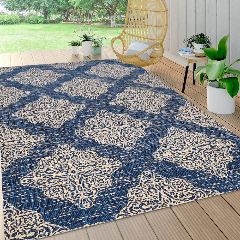 Tuscany Ornate Medallions Indoor/Outdoor Area Rug. Picture 5
