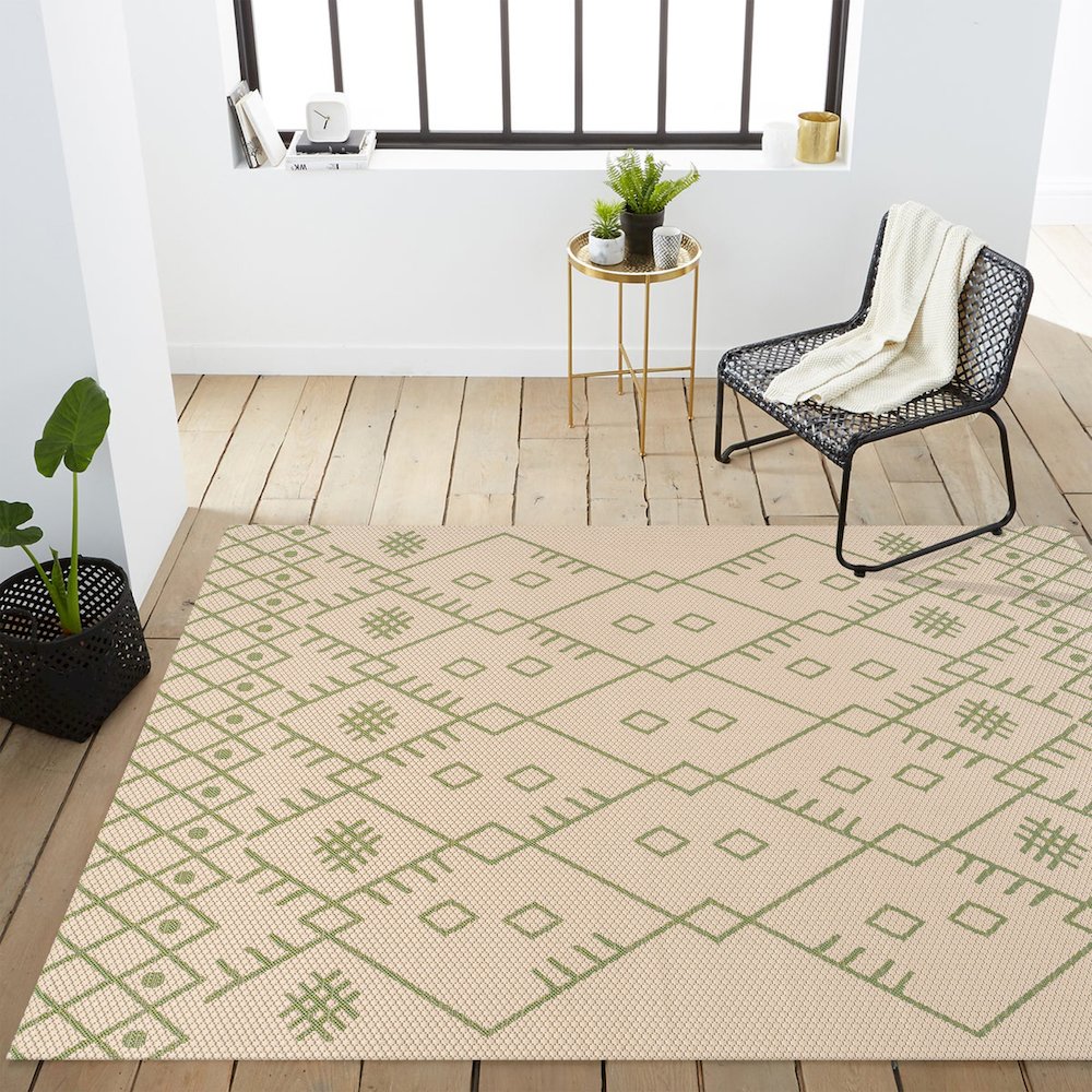 Boho Moroccan Indoor/Outdoor Area Rug. Picture 14
