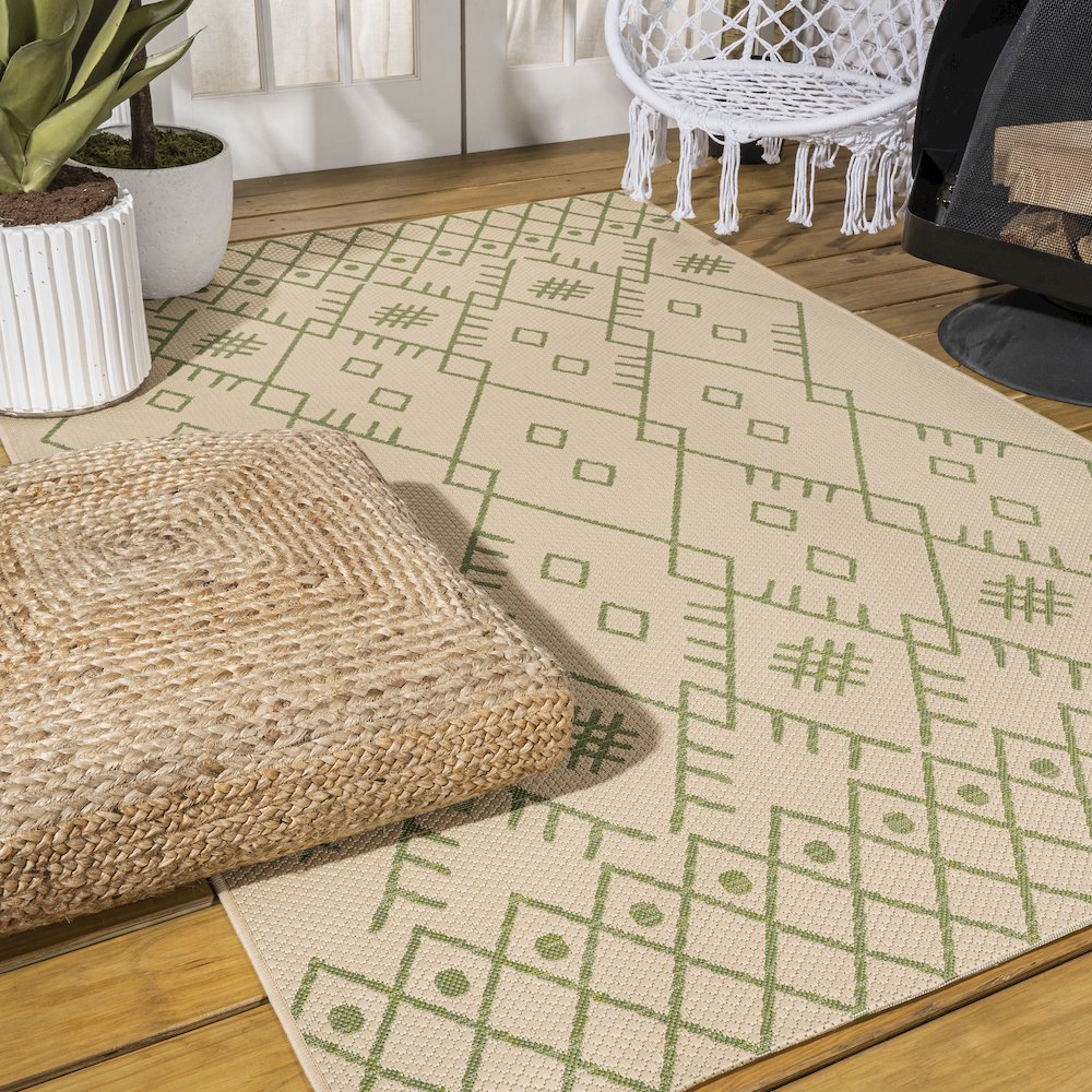 Boho Moroccan Indoor/Outdoor Area Rug. Picture 6