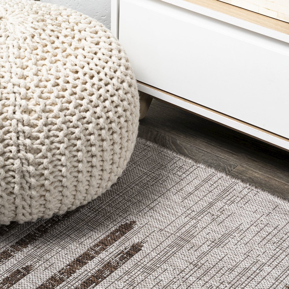 Zolak Berber Stripe Geometric Indoor/Outdoor Area Rug. Picture 5