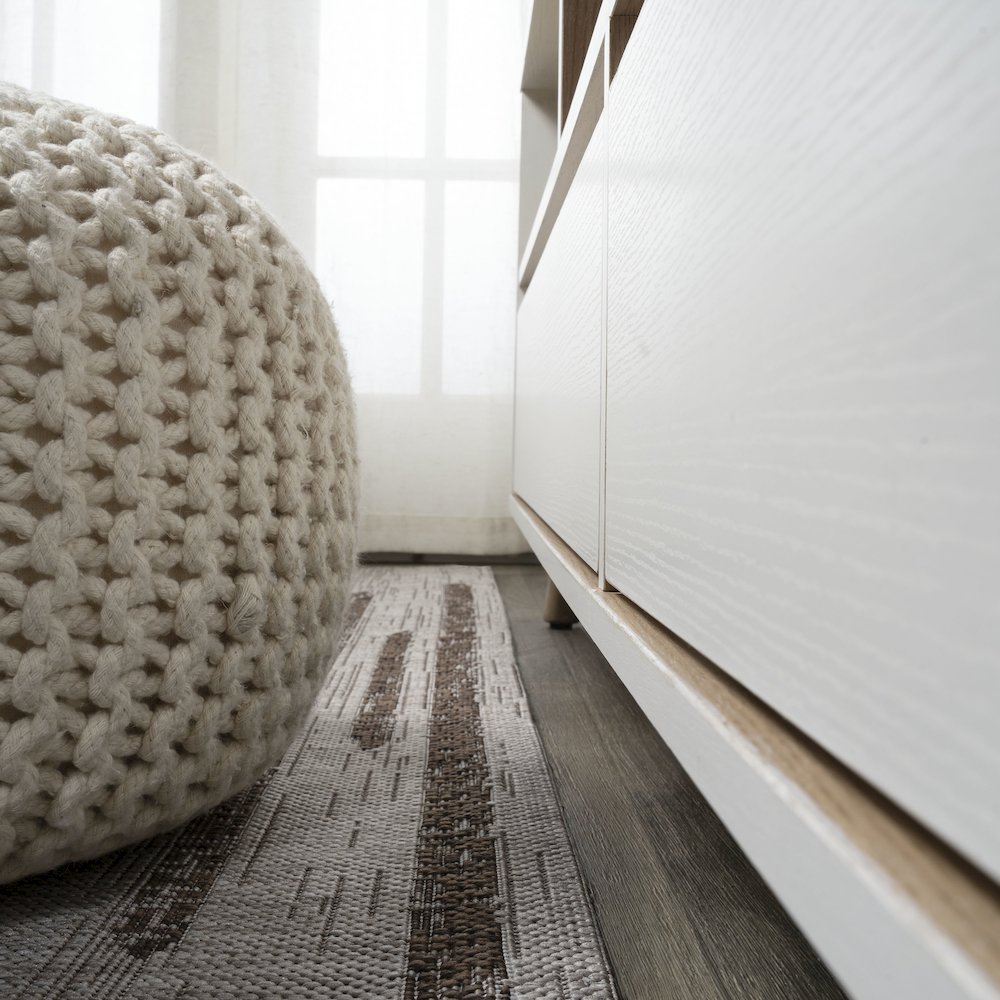 Zolak Berber Stripe Geometric Indoor/Outdoor Area Rug. Picture 7
