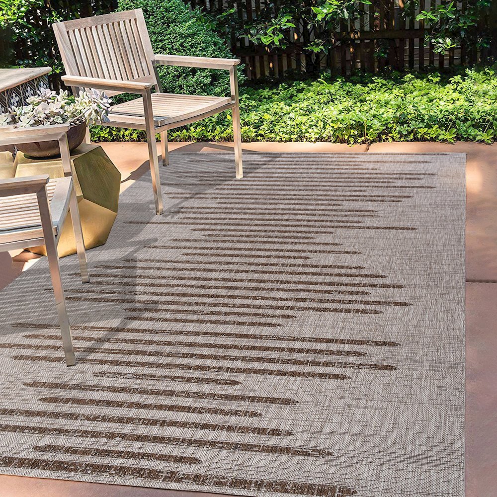 Zolak Berber Stripe Geometric Indoor/Outdoor Area Rug. Picture 6