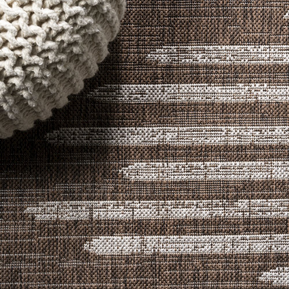 Zolak Berber Stripe Geometric Indoor/Outdoor Area Rug. Picture 4