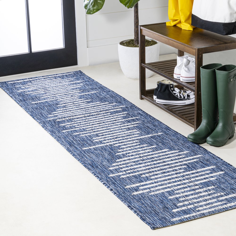 Zolak Berber Stripe Geometric Indoor/Outdoor Area Rug. Picture 2