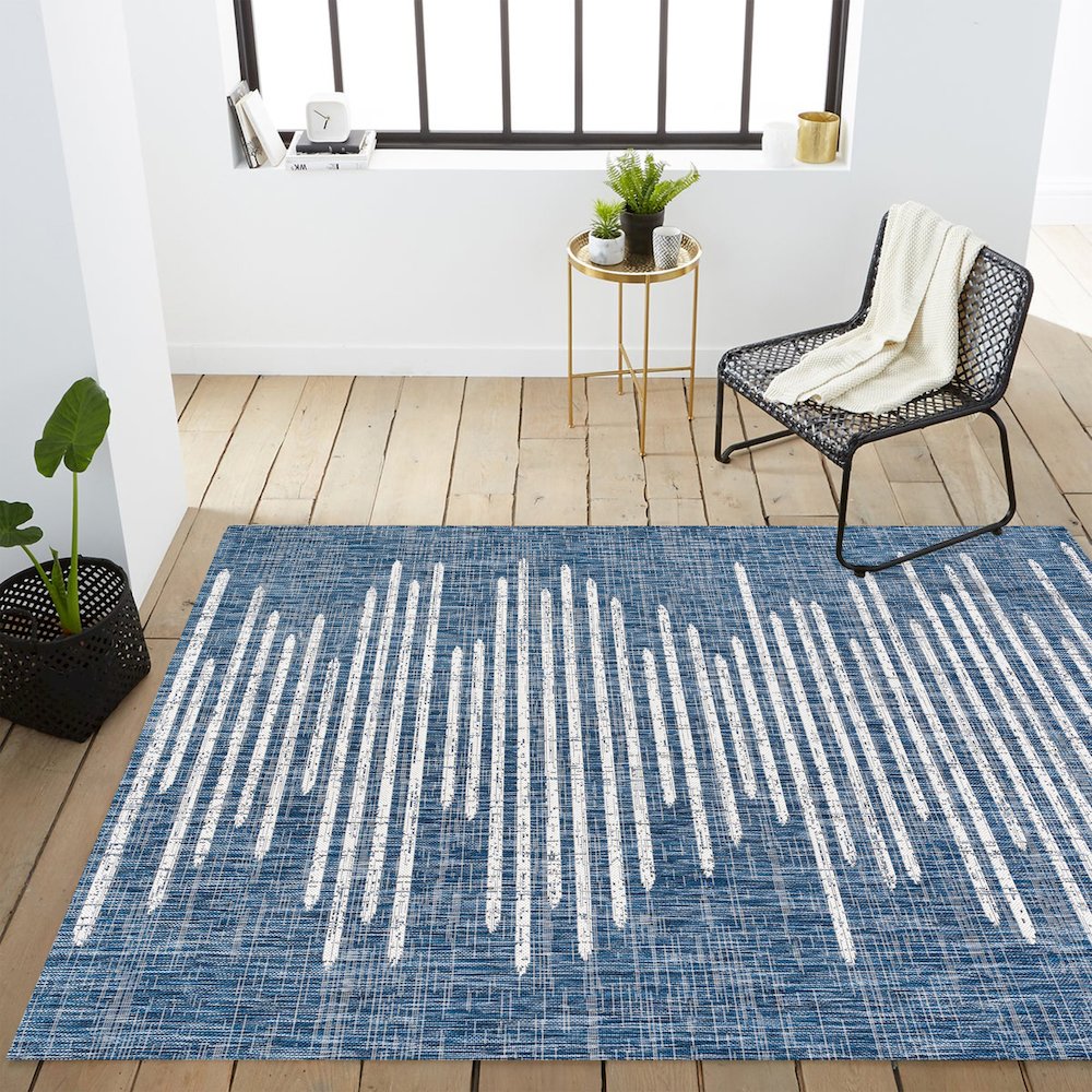 Zolak Berber Stripe Geometric Indoor/Outdoor Area Rug. Picture 16