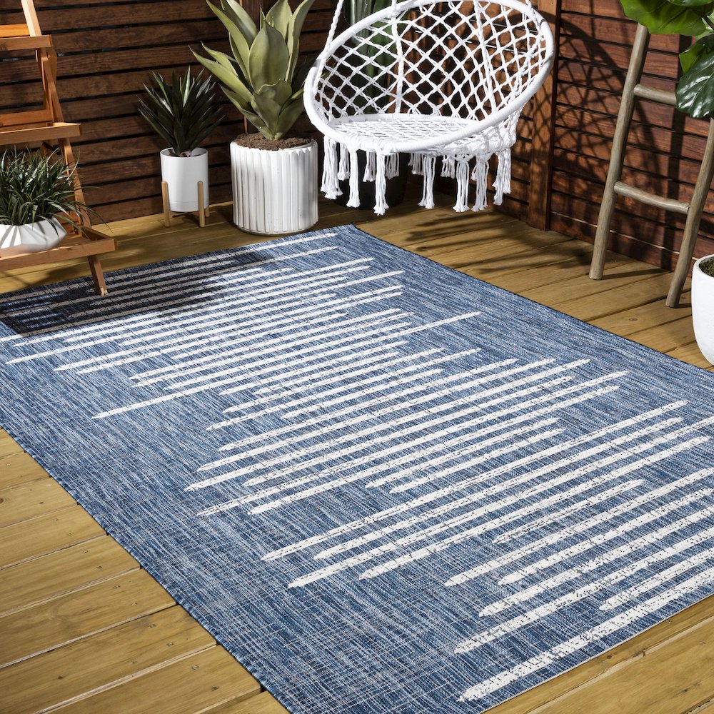 Zolak Berber Stripe Geometric Indoor/Outdoor Area Rug. Picture 7