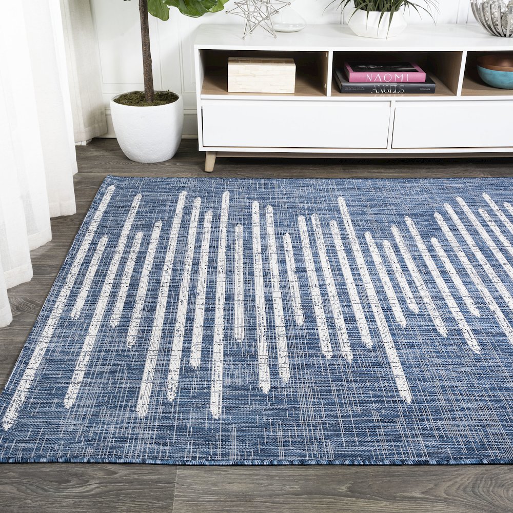Zolak Berber Stripe Geometric Indoor/Outdoor Area Rug. Picture 3