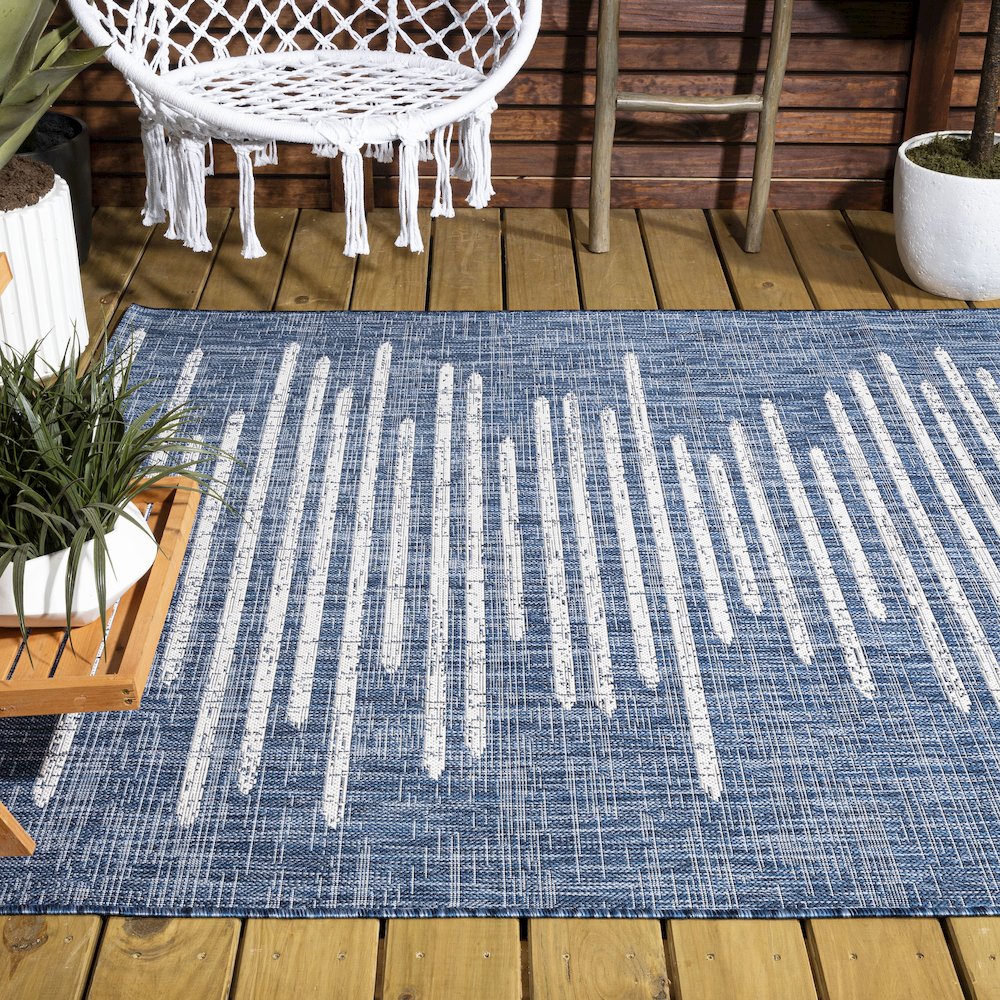 Zolak Berber Stripe Geometric Indoor/Outdoor Area Rug. Picture 8