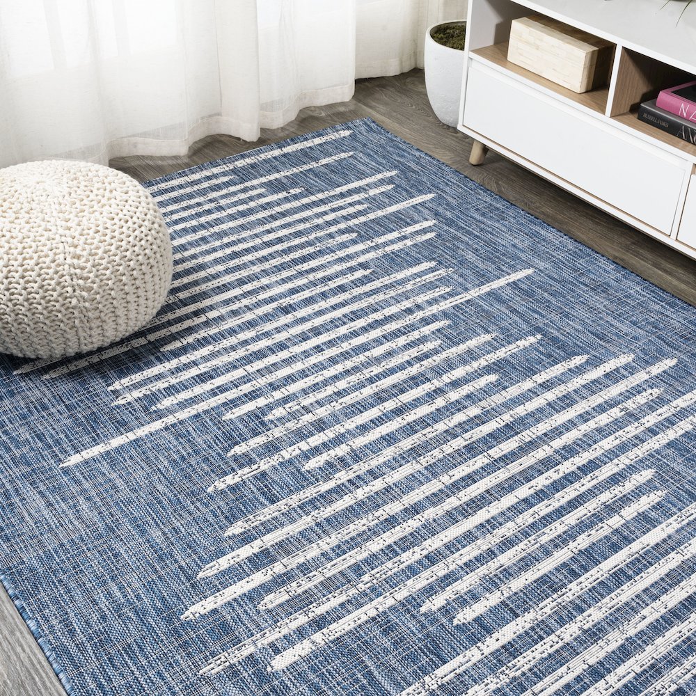 Zolak Berber Stripe Geometric Indoor/Outdoor Area Rug. Picture 4