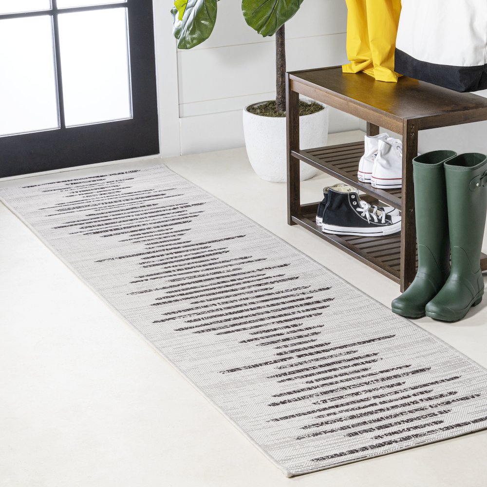 Zolak Berber Stripe Geometric Indoor/Outdoor Area Rug. Picture 2