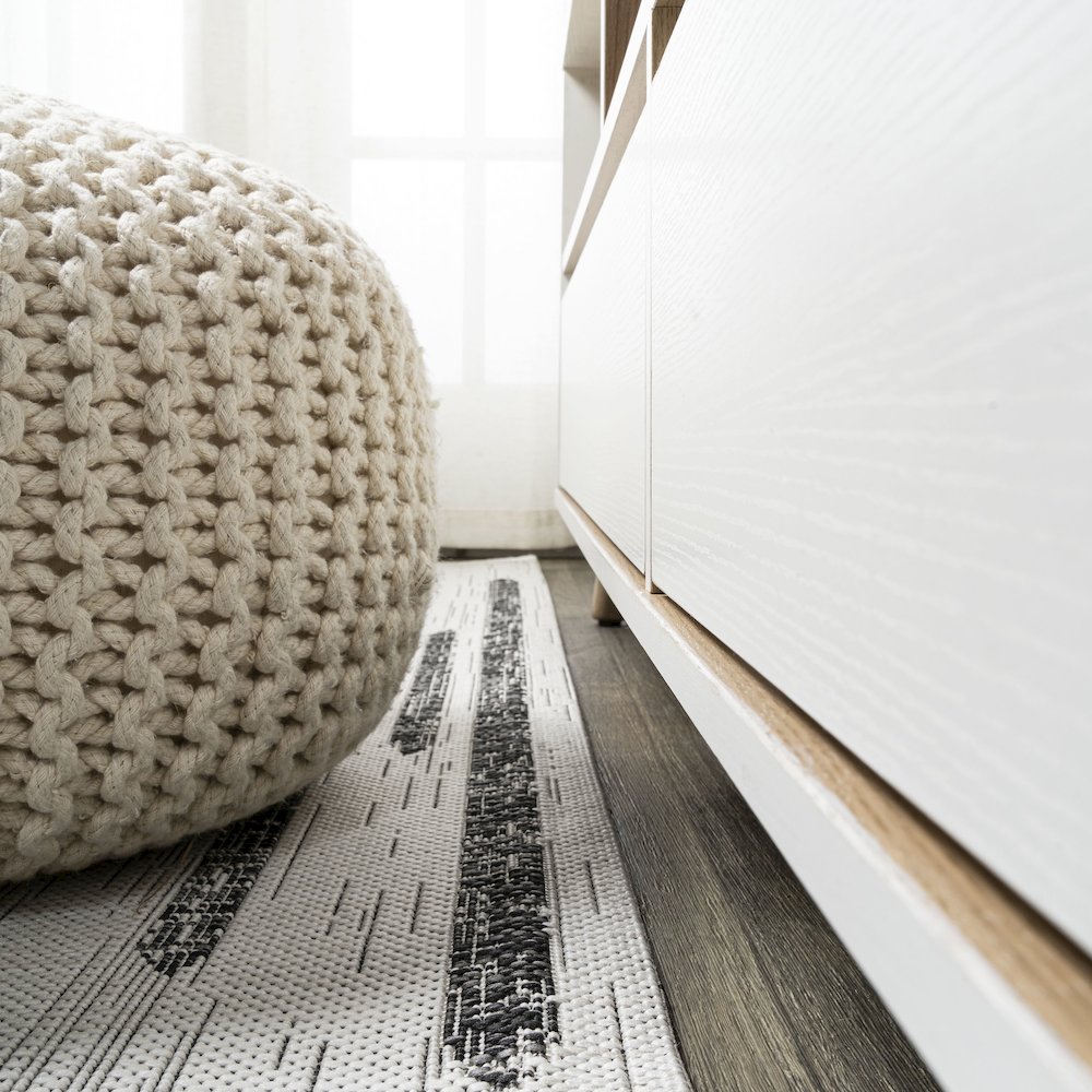 Zolak Berber Stripe Geometric Indoor/Outdoor Area Rug. Picture 7