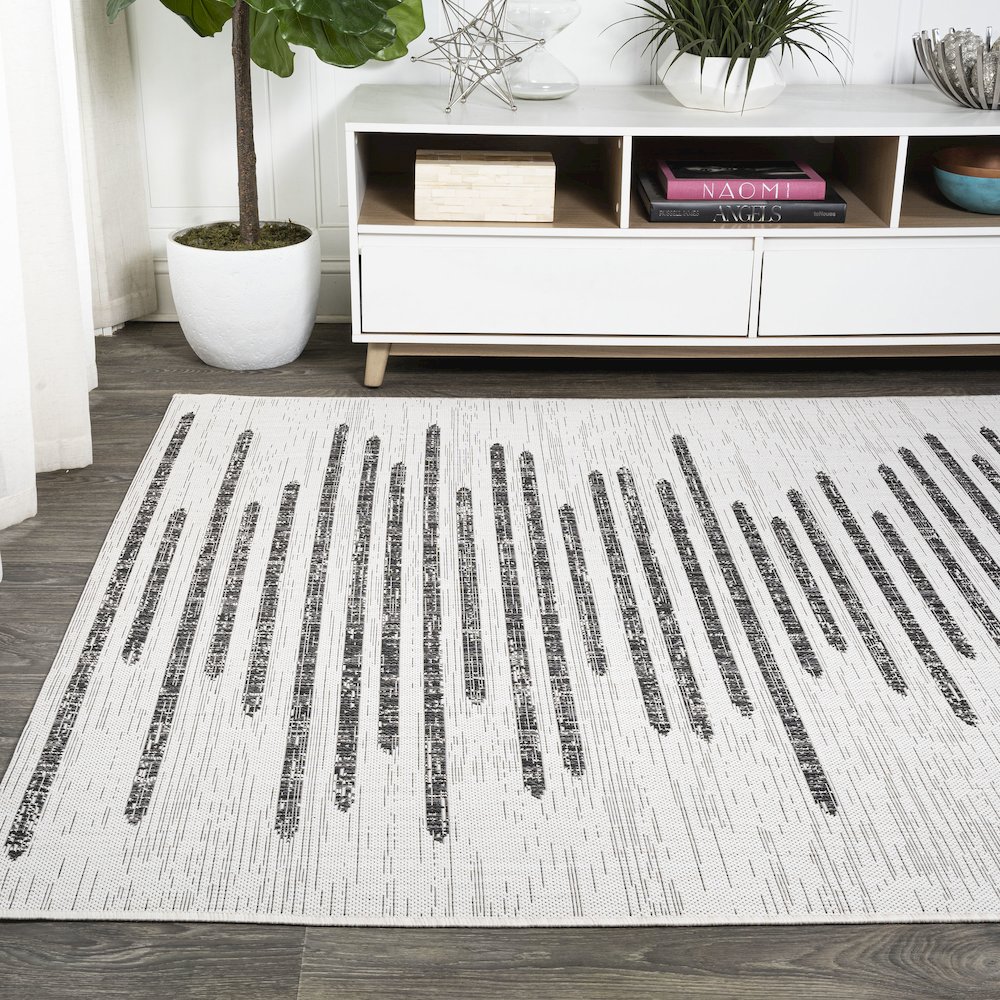 Zolak Berber Stripe Geometric Indoor/Outdoor Area Rug. Picture 3